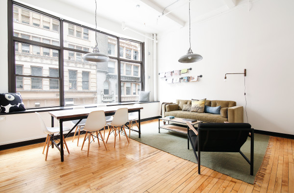 Each Breather is designed to reflect the aesthetic of its city and neighborhood; here, the industrial vibe fits right in in NYC's Flatiron. Photo by Allyson Lubow.