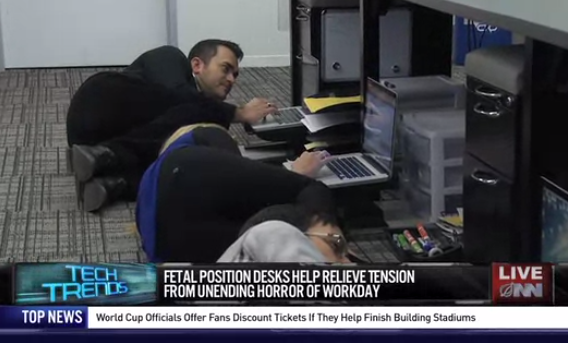 More Workers Switch To Fetal Position Desks And Other News