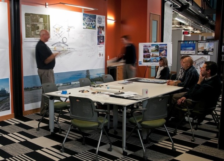 The "war room" at Zimmerman Architectural Studios' Milwaukee HQ. Photo courtesy of Zimmerman.