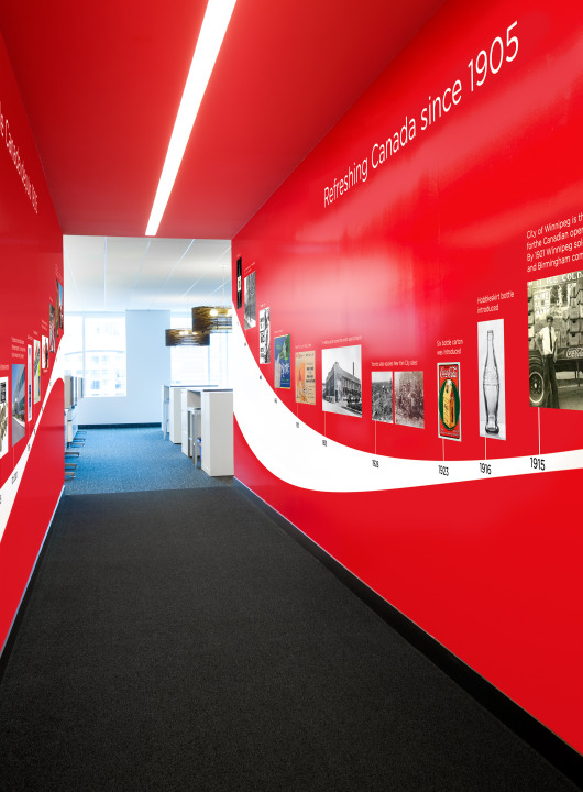 Timeline highlighting iconic moments in Coke’s legendary past. Photo by Steve Tsai Photography.