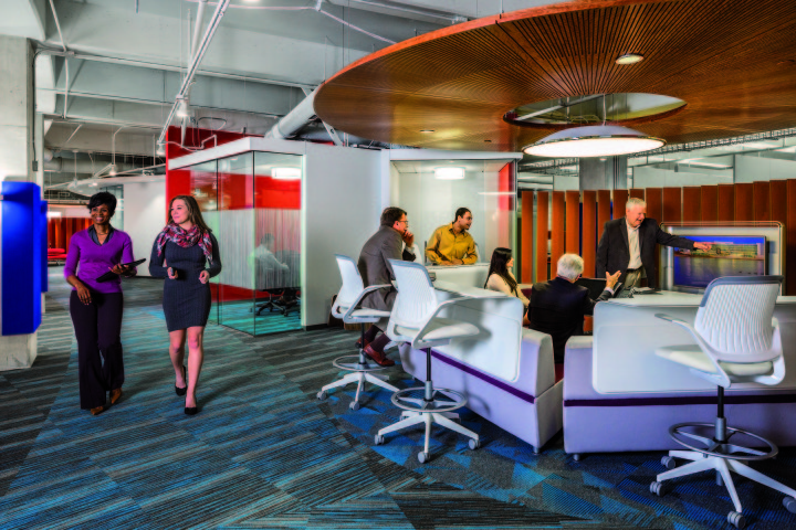 The fundamental interior design theme for the project was based around the concept of a central “main street”.