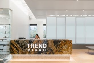 Trend Micro's front desk. Image courtesy of lauckgroup.