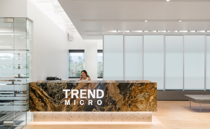 Trend Micro's front desk. Image courtesy of lauckgroup.