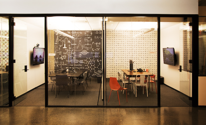 These are the office's Techie and Wordsmith workspaces. Image courtesy of Influenster.