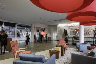 American Greetings brand is carried through the design of its new worldwide headquarters.