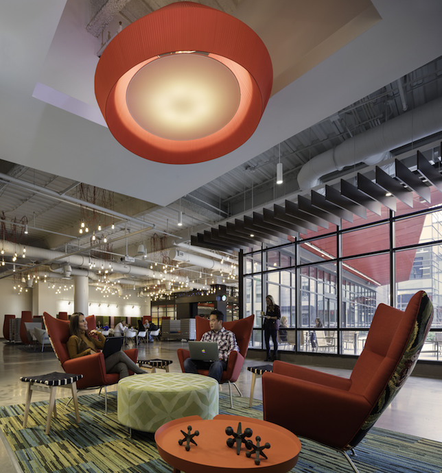 American Greetings used a variety of furniture brands in its new offices, including Haworth, Vitra and Moroso USA, among others. Image courtesy of American Greetings.