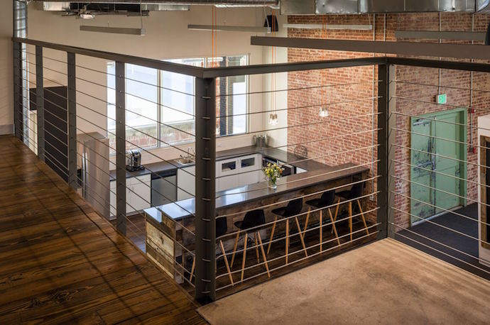 This is the view from the Launch Factory's mezzanine to the kitchen. Image courtesy of Peter Bretlinger.