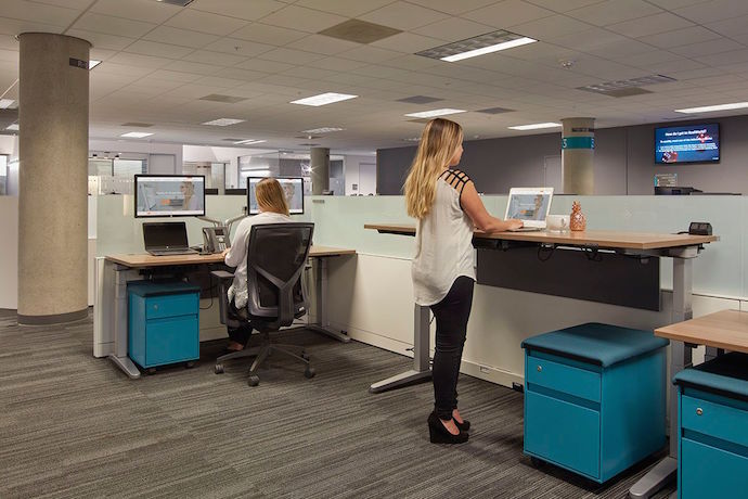 Staff can work in a number of different postures at RealPage. Image courtesy of Benny Chan Photography.