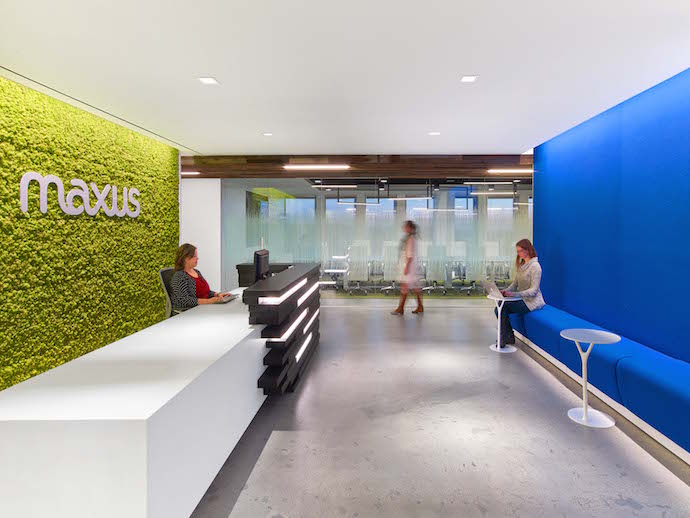 Moss and felt walls feature into the design of the new spaces. Image courtesy of Eric Laignel. 