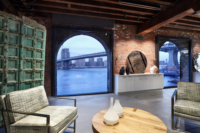 Preserving the views of the East River and the Manhattan skyline was important in the design of West Elm's new offices. Image courtesy of Garrett Rowland. 