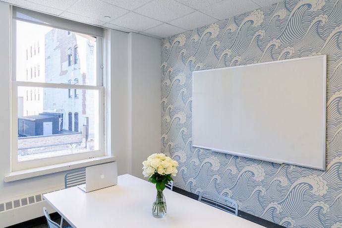 One of the unique features of this design is the number and diversity of conference and breakout rooms. Image courtesy of Knotel.