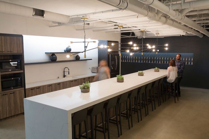 The oversized break room is one of the more unique features of the new headquarters. Image courtesy of Alden Wallace.