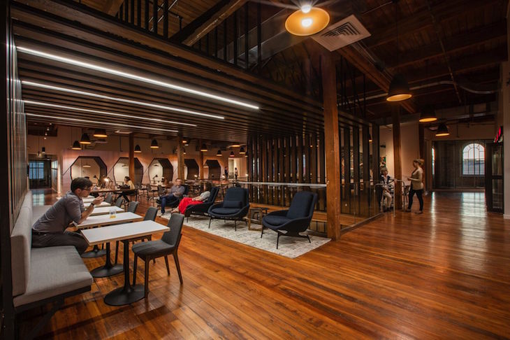 The Shop features over 40,000-square-feet of co-working space for a diverse group of creative professionals across a wide range of industries. Image courtesy of Neil Alexander.
